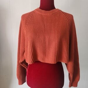 Women's Rust Orange Cropped Sweater Size M/L